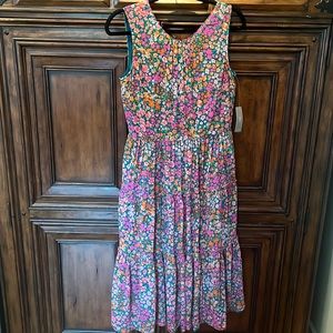 Jcrew sleeveless midi floral dress size S